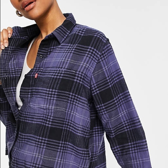 Levi's Tops - Levi's maple utility checked flannel in blue- NWT